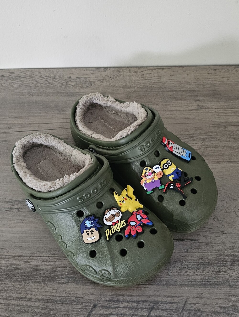 CROCS Kids Slip-On Clog Green Roblox Spiderman Minion Boy 13